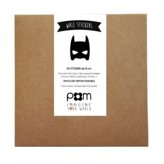 Pöm le bonhomme - stickers masques super hero noir