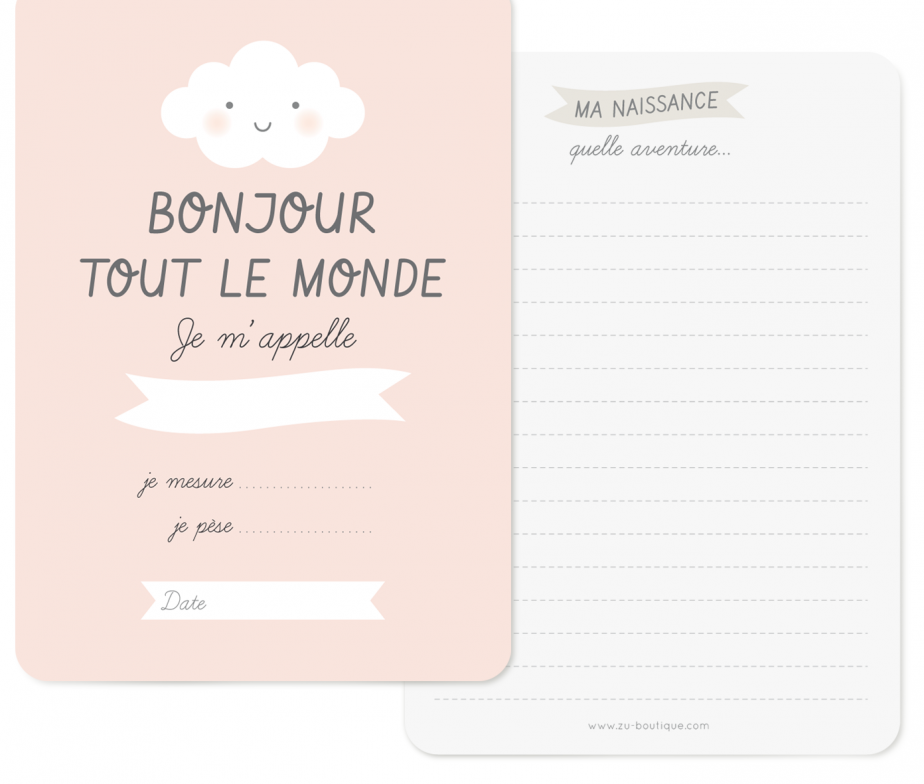 Carte Bienvenue Au Monde Rose Illustree Par Zu Lovely Choses Carte Bienvenue Au Monde Rose Illustree Par Zu Lovely Choses